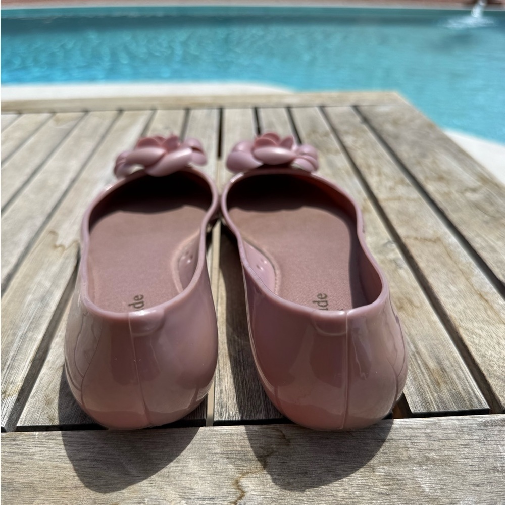 Kate Spade Jade Flower Dusty Rose Jelly Ballet Flats! Size 8 - Picture 3 of 6